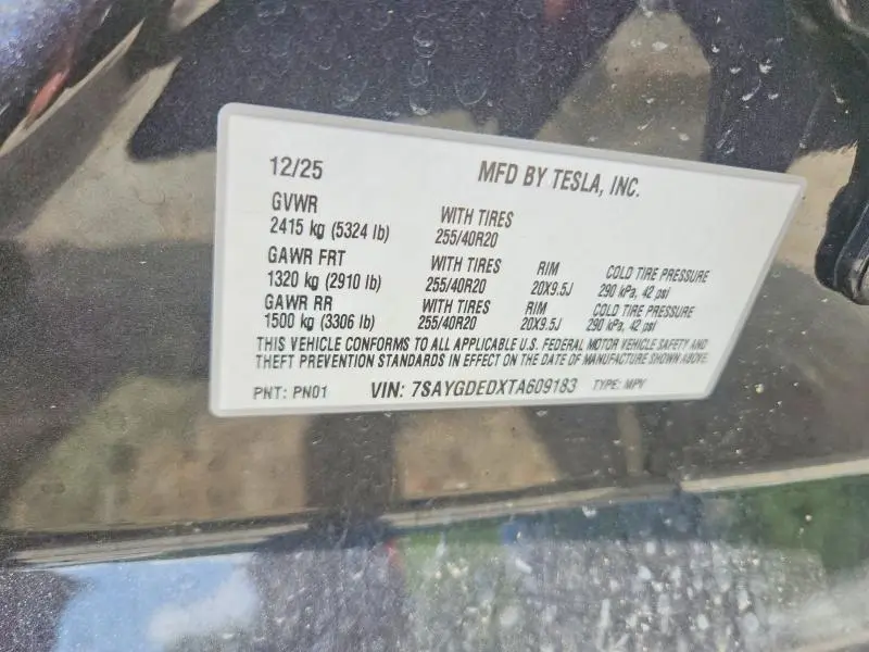 2026 TESLA MODEL Y   