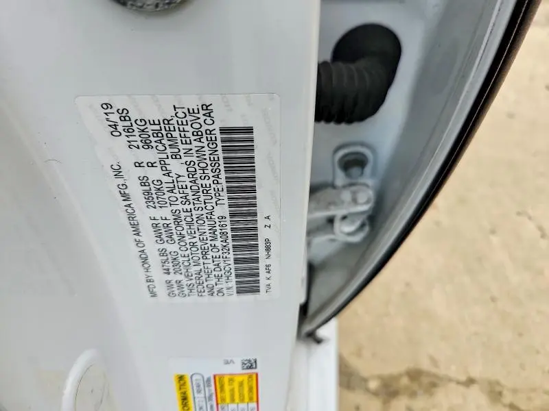 2019 HONDA ACCORD SPORT  