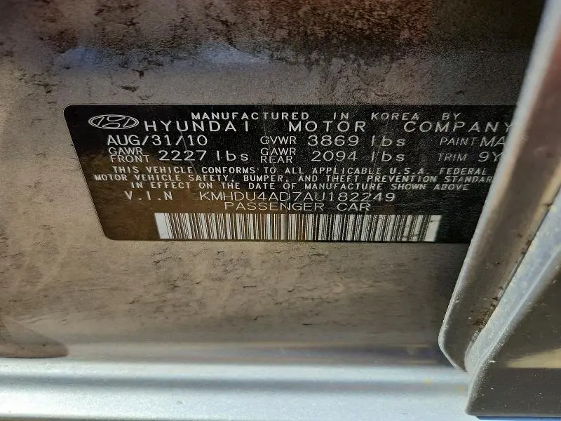 2010 HYUNDAI ELANTRA GLS  