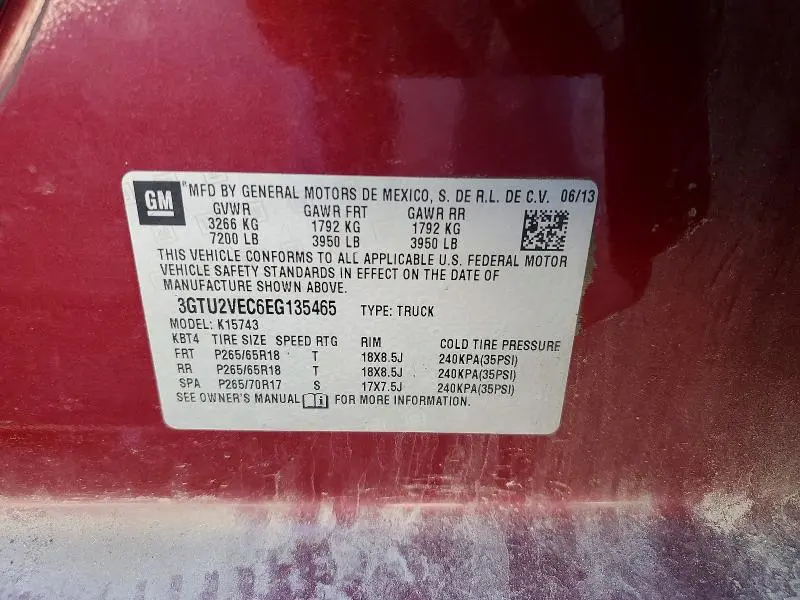2014 GMC SIERRA K1500 SLT  