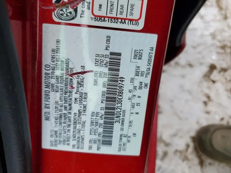 2012 LINCOLN MKZ HYBRID  