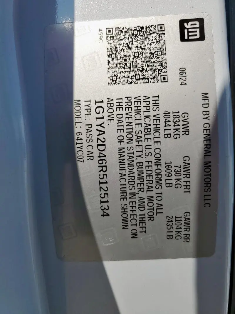 2024 CHEVROLET CORVETTE STINGRAY 1LT  