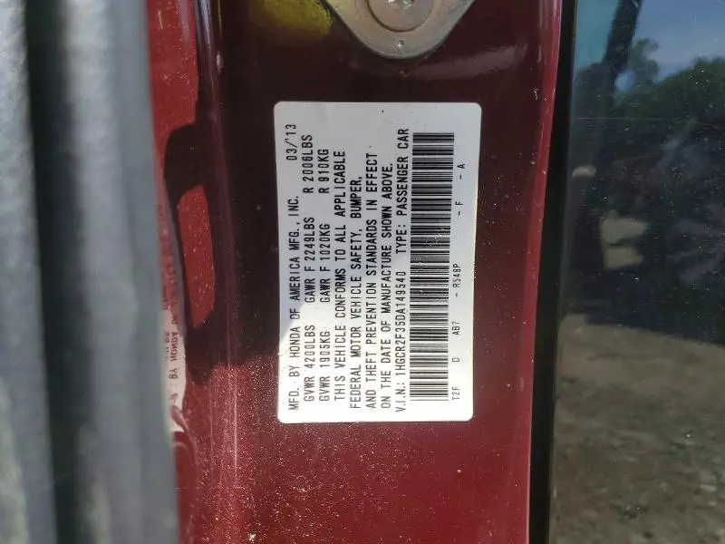 2013 HONDA ACCORD LX  