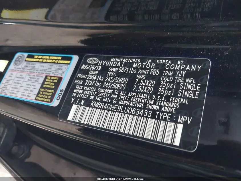 2020 HYUNDAI PALISADE SEL