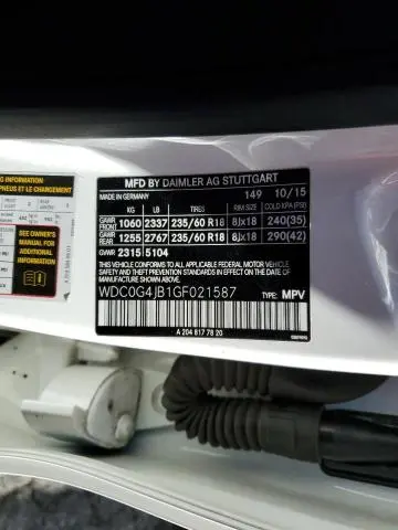 2016 MERCEDES-BENZ GLC 300  