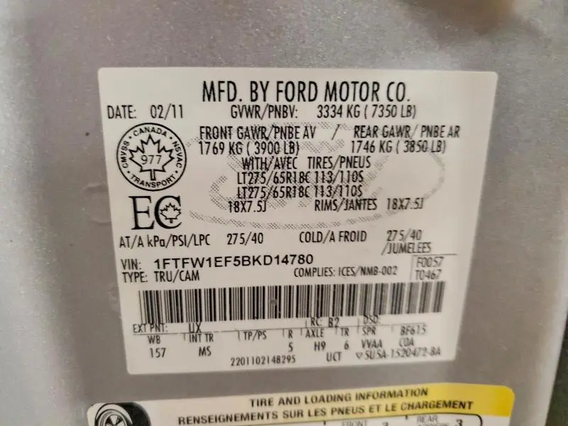 2011 FORD F150 SUPERCREW  