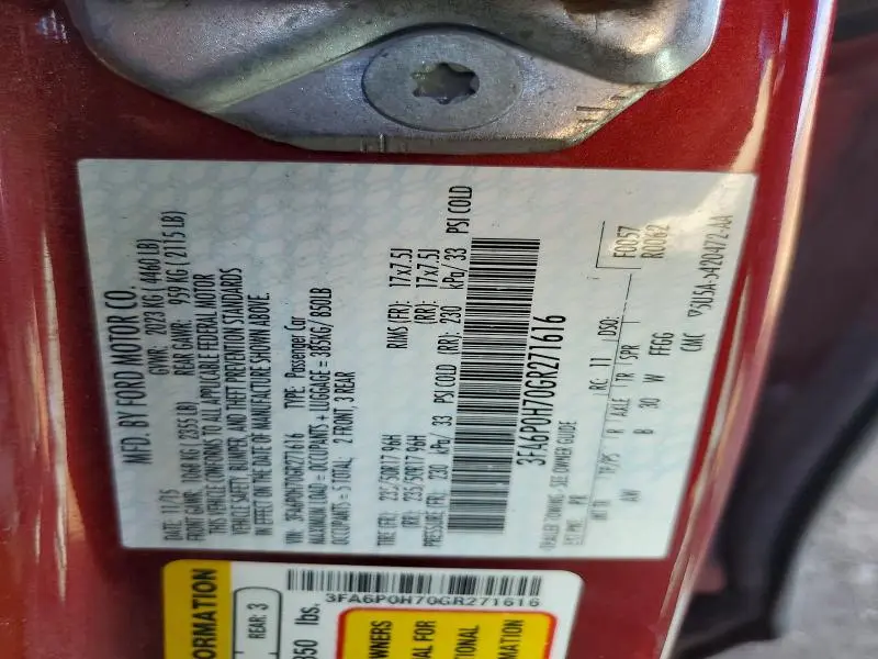2016 FORD FUSION SE  