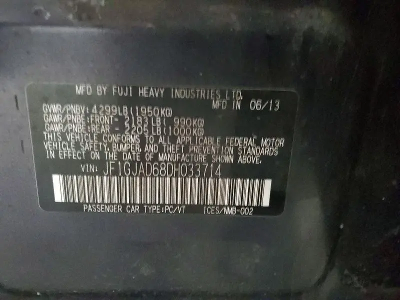 2013 SUBARU IMPREZA PREMIUM  