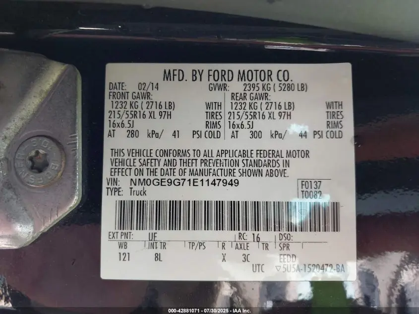 2014 FORD TRANSIT CONNECT TITANIUM