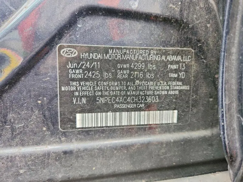 2012 HYUNDAI SONATA LIMITED  