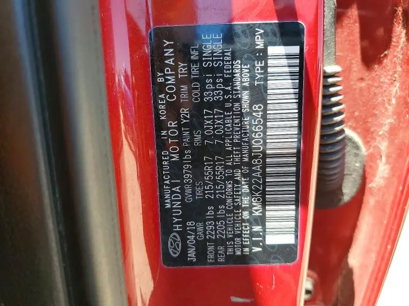 2018 HYUNDAI KONA SEL  