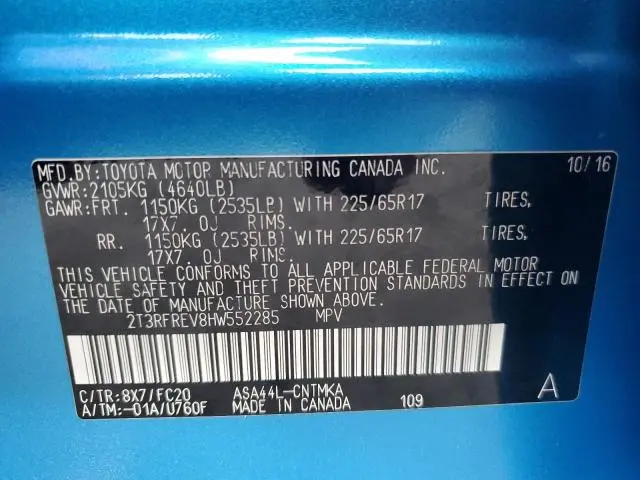 2017 TOYOTA RAV4 XLE