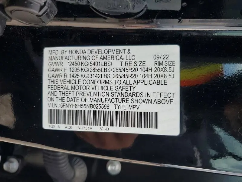 2022 HONDA PASSPORT EXL  