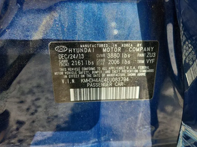 2014 HYUNDAI ELANTRA SE  