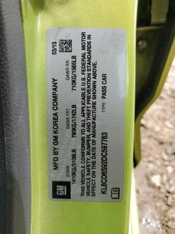 2013 CHEVROLET SPARK 1LT  