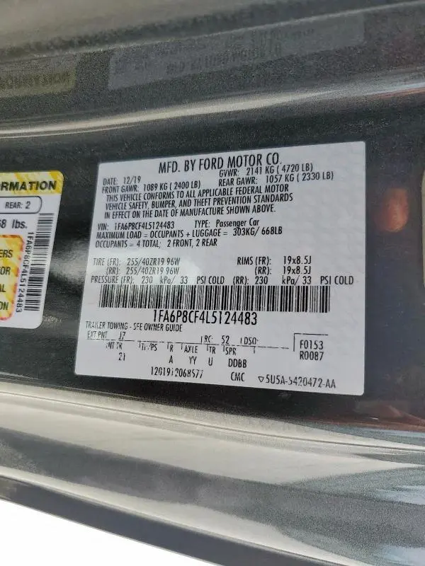 2020 FORD MUSTANG GT