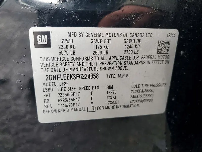 2015 CHEVROLET EQUINOX LS  