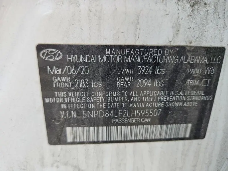 2020 HYUNDAI ELANTRA SEL  