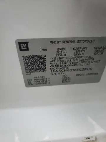 2019 CHEVROLET SUBURBAN C1500 LT  