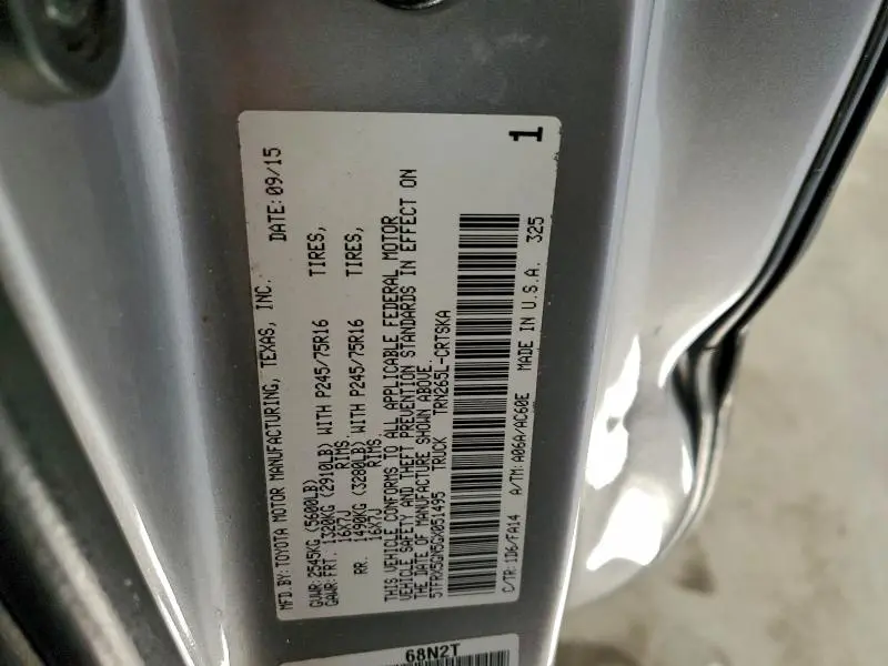 2016 TOYOTA TACOMA ACCESS CAB  