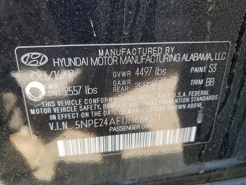 2018 HYUNDAI SONATA SE  