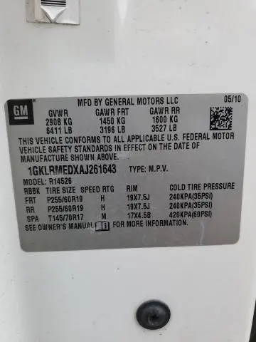 2010 GMC ACADIA SLT-1  