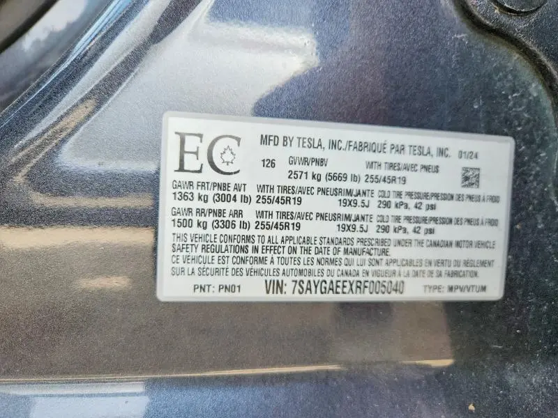 2024 TESLA MODEL Y   