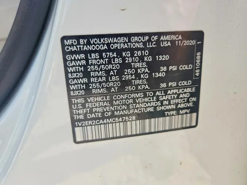 2021 VOLKSWAGEN ATLAS SEL  