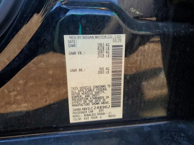 2020 NISSAN ALTIMA 2.5 S  