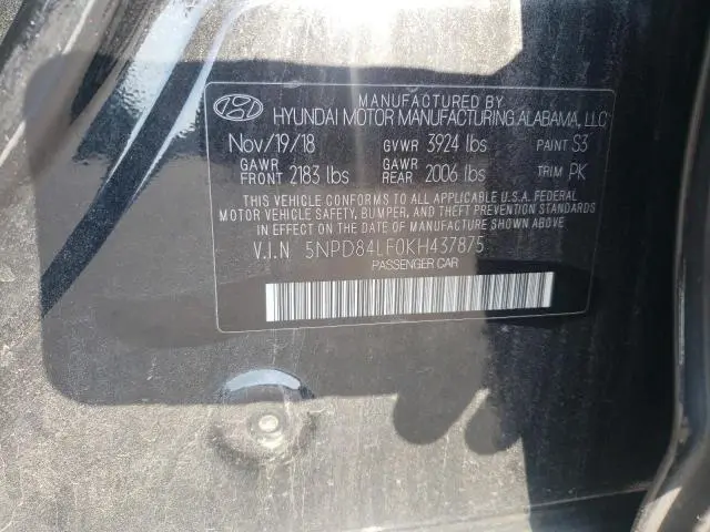 2019 HYUNDAI ELANTRA SEL  
