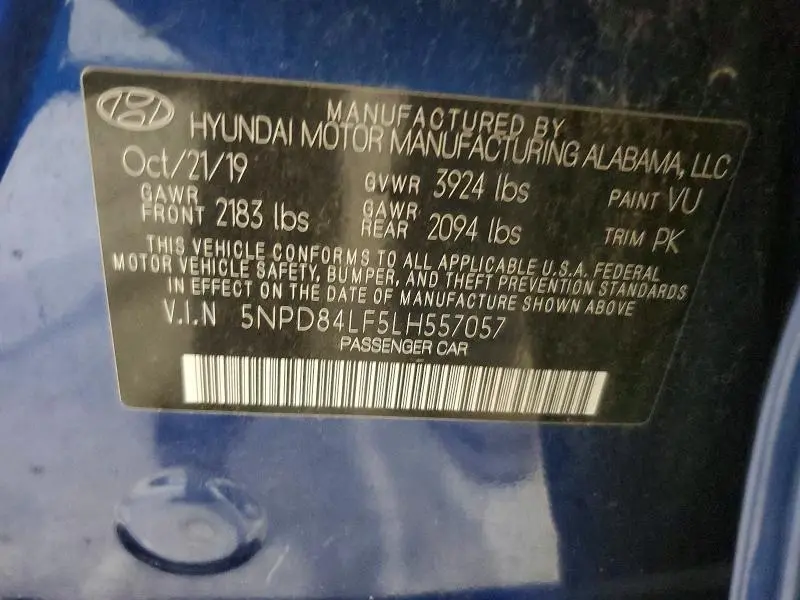 2020 HYUNDAI ELANTRA SEL  