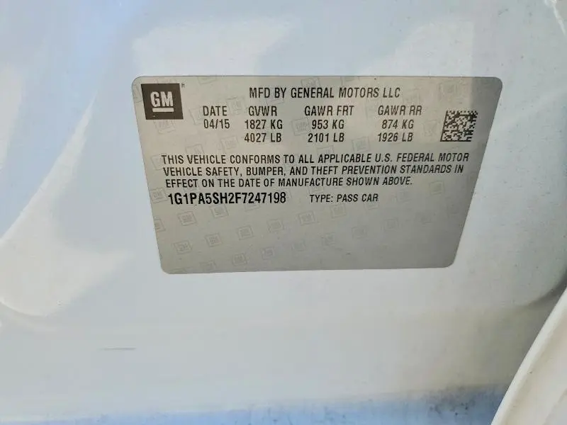 2015 CHEVROLET CRUZE LS  