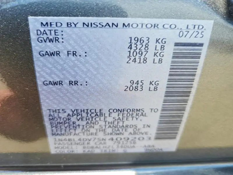 2025 NISSAN ALTIMA   