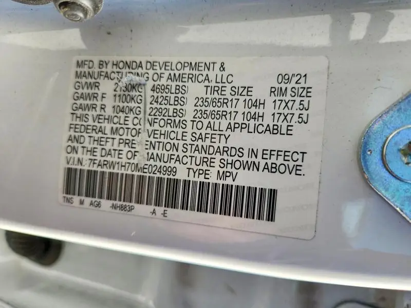 2021 HONDA CR-V SE  