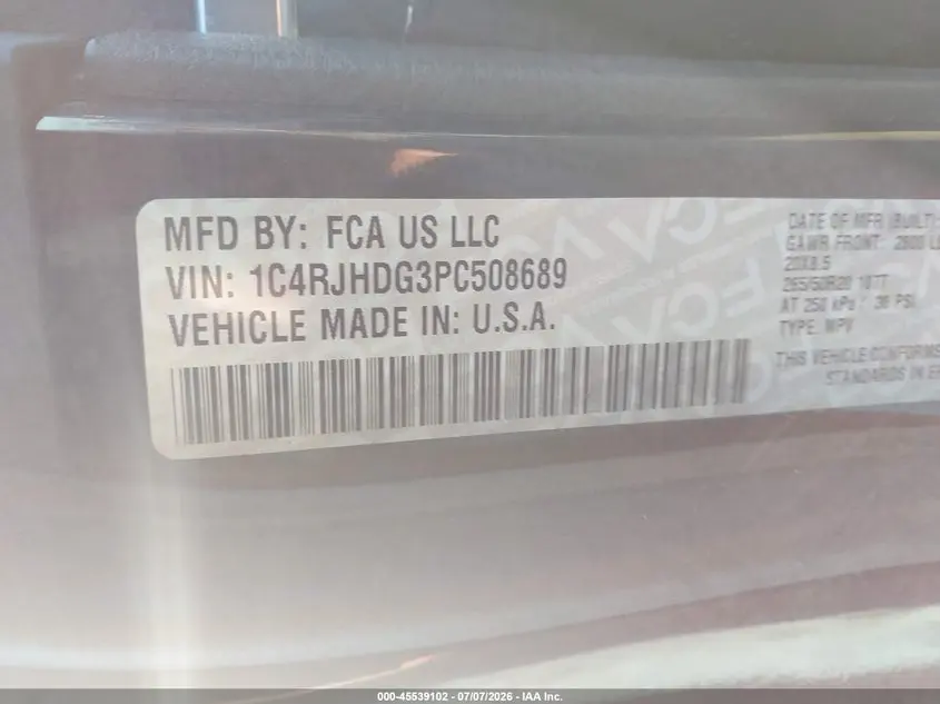 2023 JEEP GRAND CHEROKEE OVERLAND 4X4
