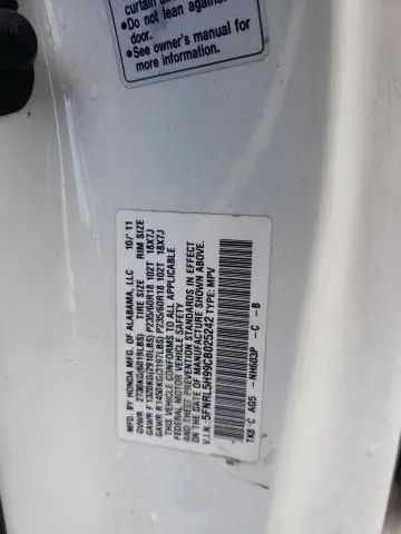 2012 HONDA ODYSSEY TOURING  