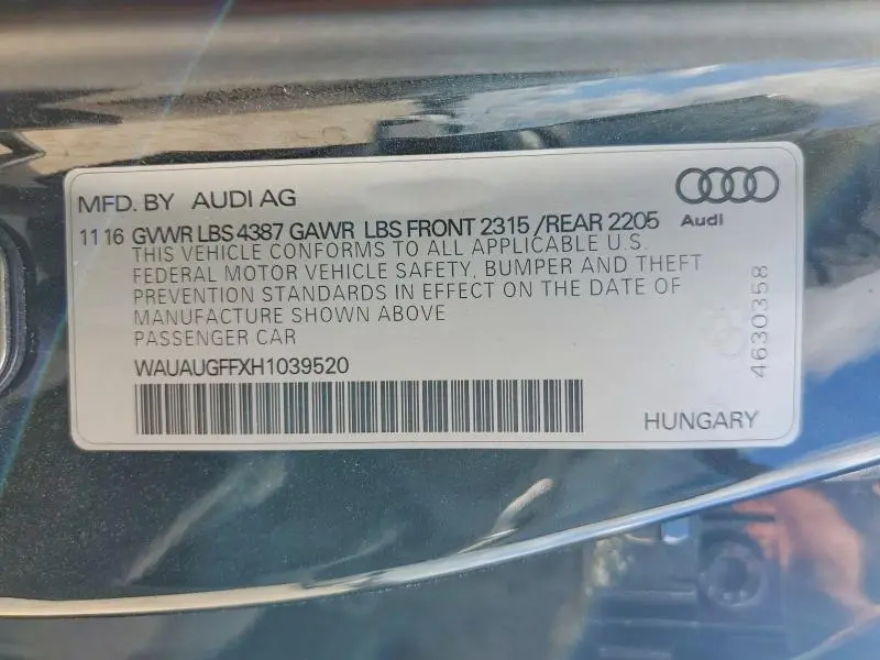 2017 AUDI A3 PREMIUM  