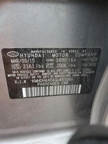 2016 HYUNDAI ELANTRA SE  