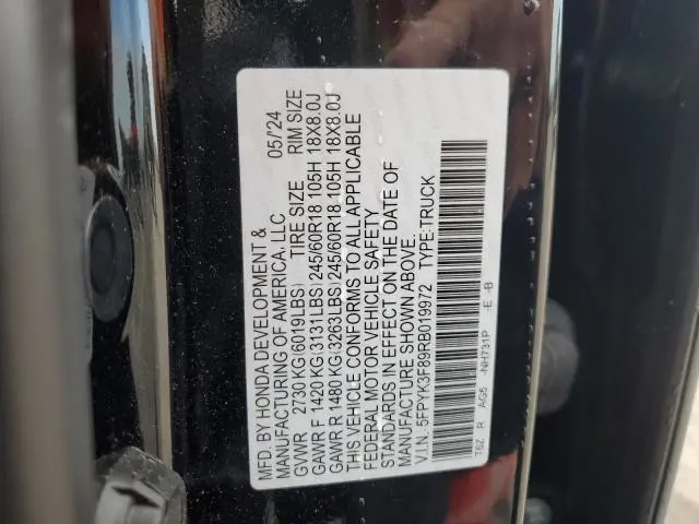 2024 HONDA RIDGELINE BLACK EDITION  