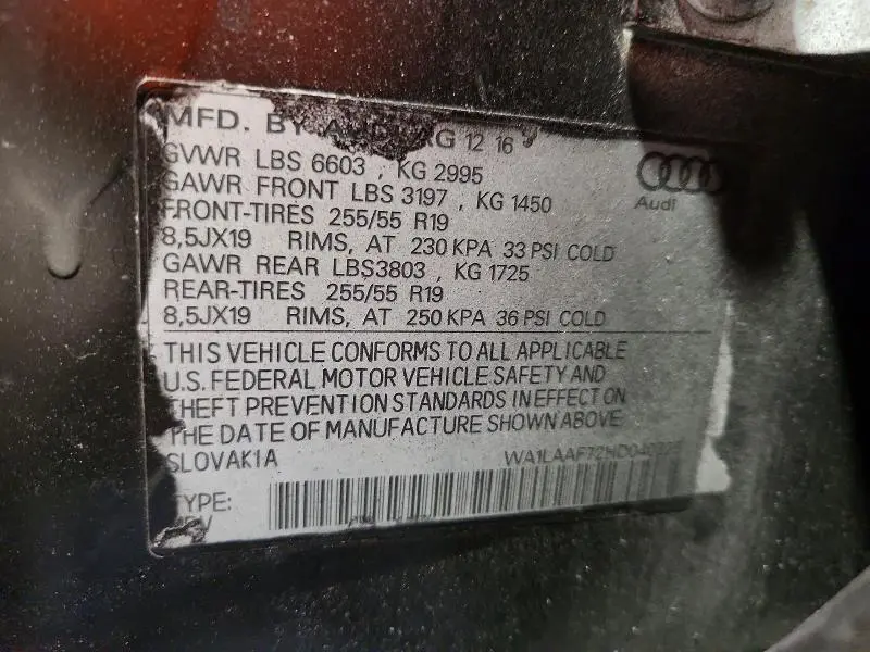 2017 AUDI Q7 PREMIUM PLUS  