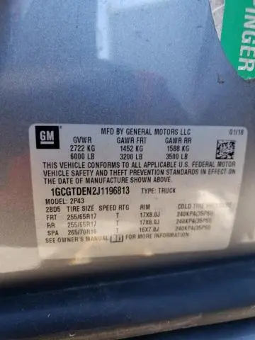 2018 CHEVROLET COLORADO Z71  