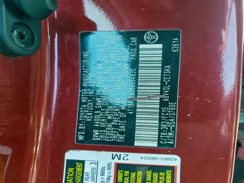 2011 TOYOTA CAMRY BASE  