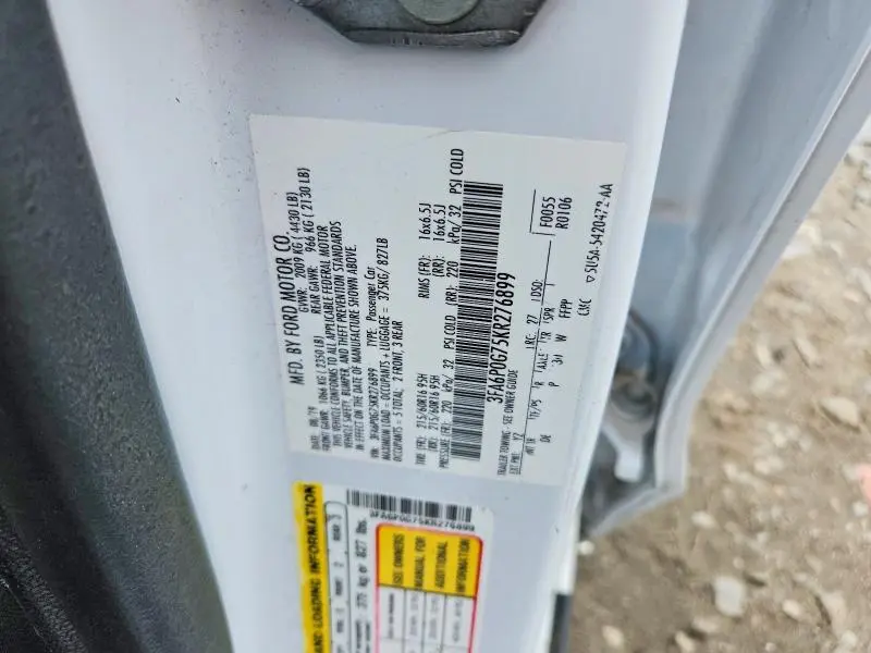 2019 FORD FUSION S  