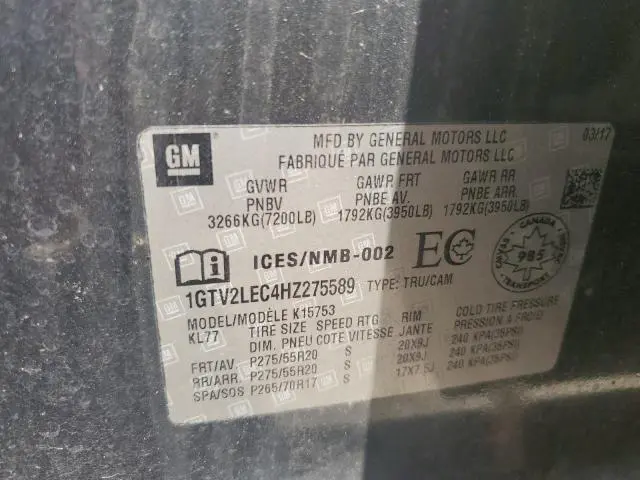 2017 GMC SIERRA K1500  