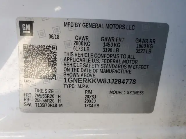 2018 CHEVROLET TRAVERSE PREMIER  