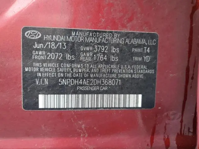 2013 HYUNDAI ELANTRA GLS  