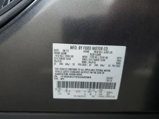 2016 FORD EXPLORER SPORT  