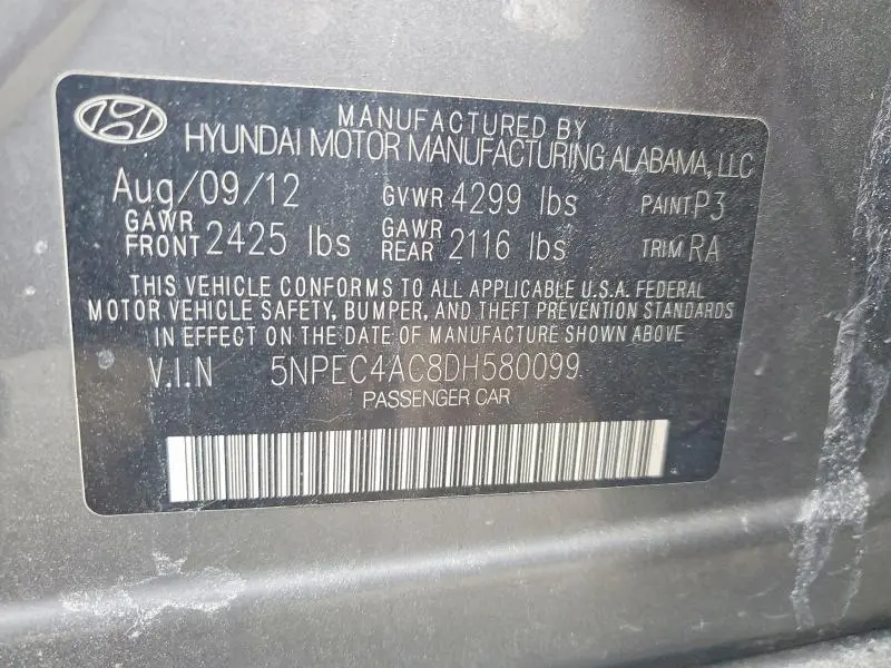 2013 HYUNDAI SONATA LIMITED  