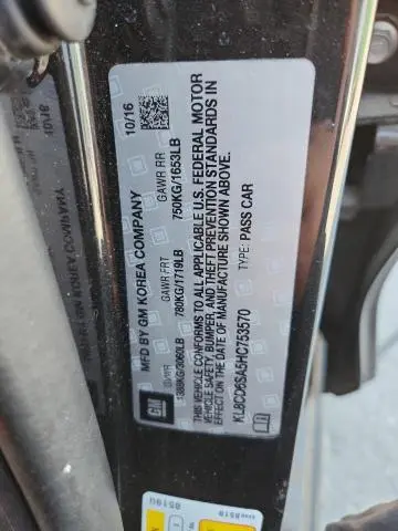 2017 CHEVROLET SPARK 1LT