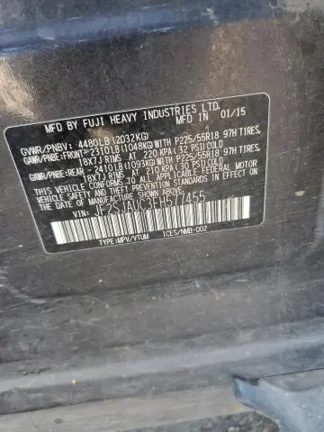 2015 SUBARU FORESTER 2.5I TOURING  